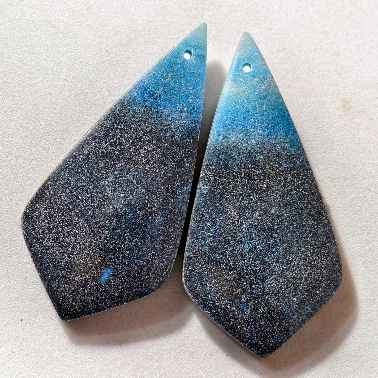 83 Cts Natural Trolleite Drilled Pair Cabochon Gemstone For Jewelry 47.8×23 MM