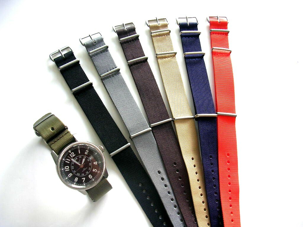 NATO® Ballistic nylon watch band strap 19mm Blue-Grey G10 RAF Bond IW SUISSE 16