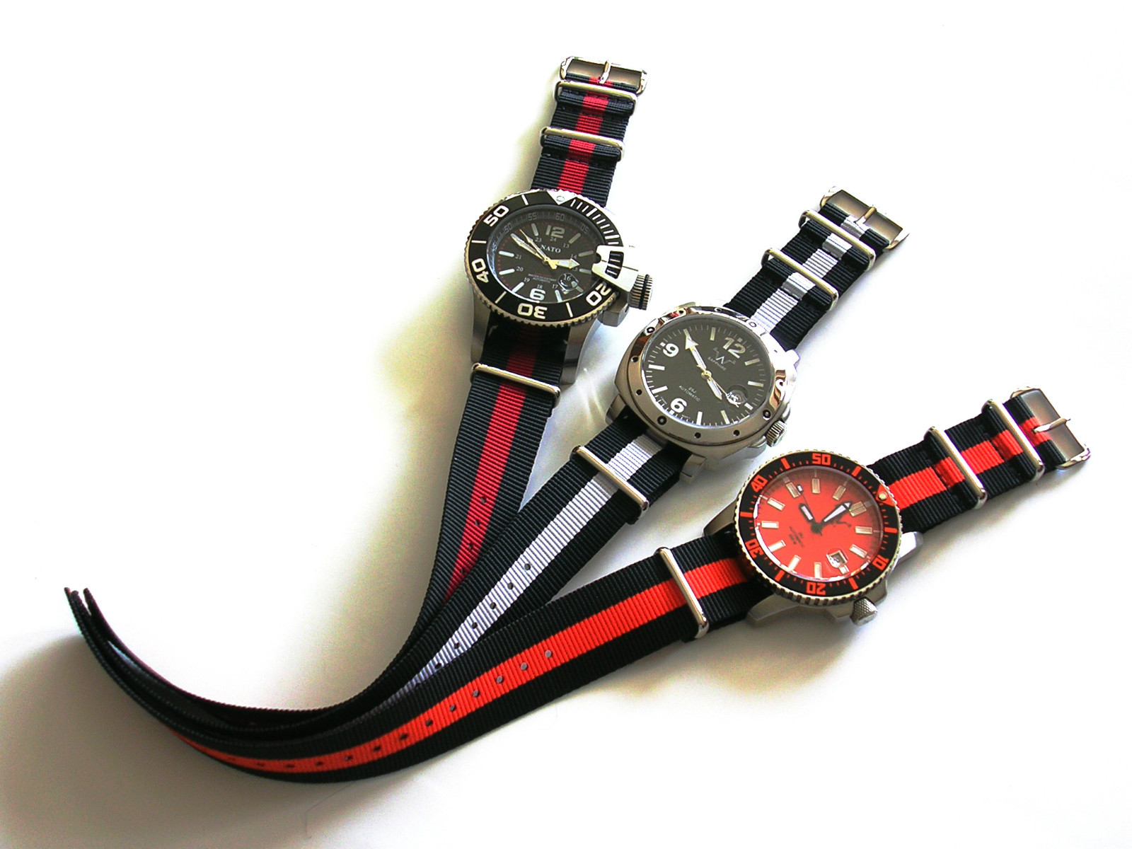NATO G10 ® 3 Stripe Classic nylon watch band Military RAF strap Bond IW SUISSE