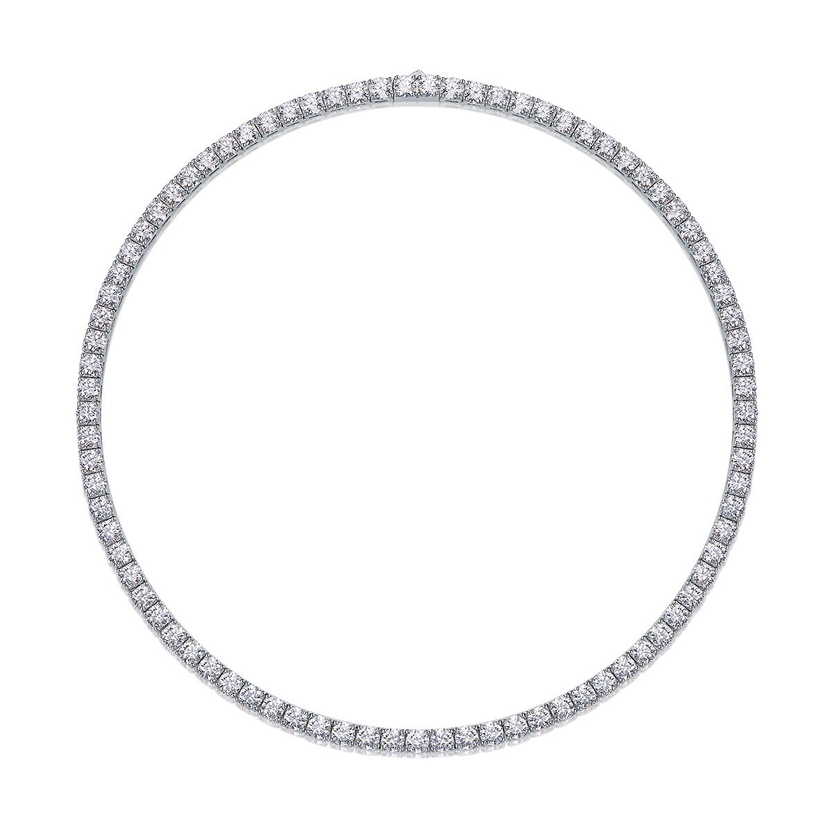 3MM MOISSANITE 925 Silver Tennis Chain Necklace – VVS D Color – Passes Tester