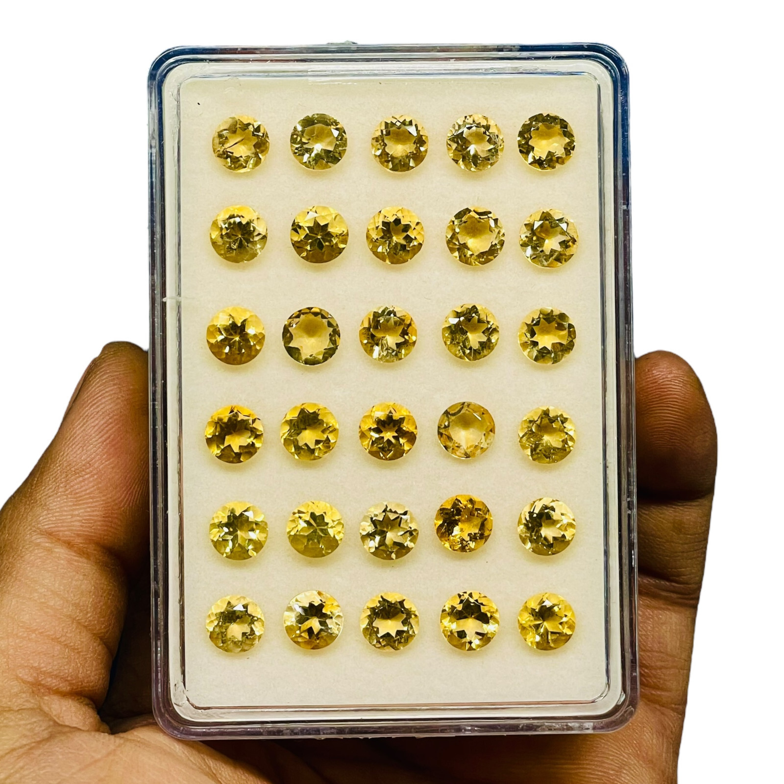 VVS 30 Pcs Natural Citrine 7mm Round Cut Loose Untreated Gemstones Wholesale Lot