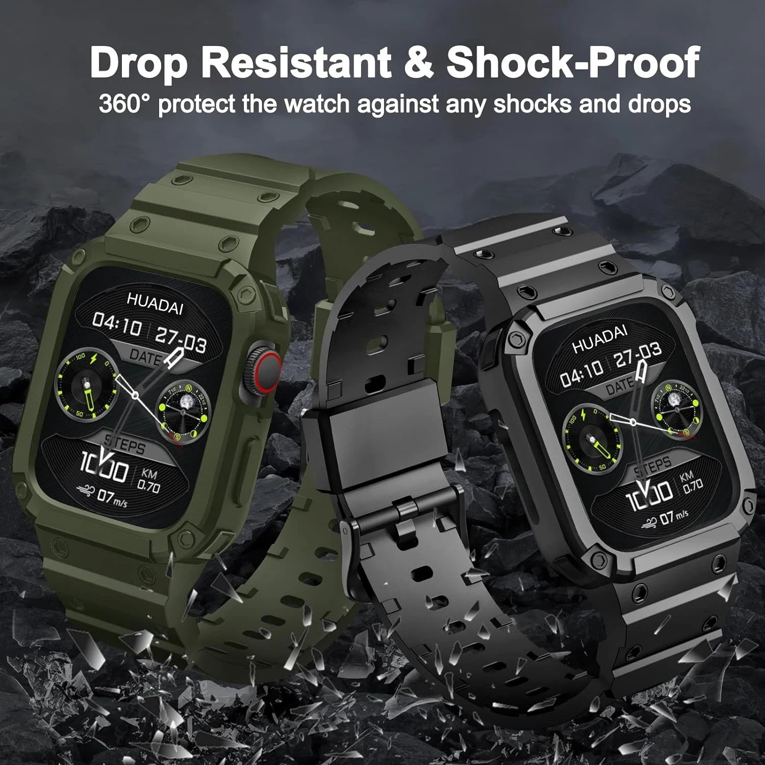 Rugged Apple Watch Band Bumper Case Cover Strap Iwatch SE 9 8 7 6 5 4 3 2