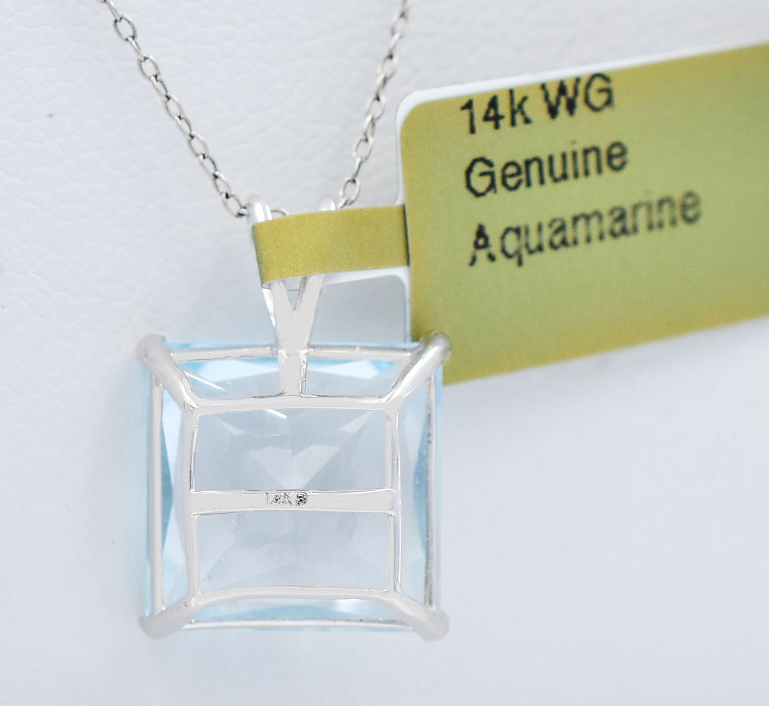 GENUINE 3.85 Cts AQUAMARINE PENDANT 14K SOLID GOLD – MADE IN USA -Free Appraisal