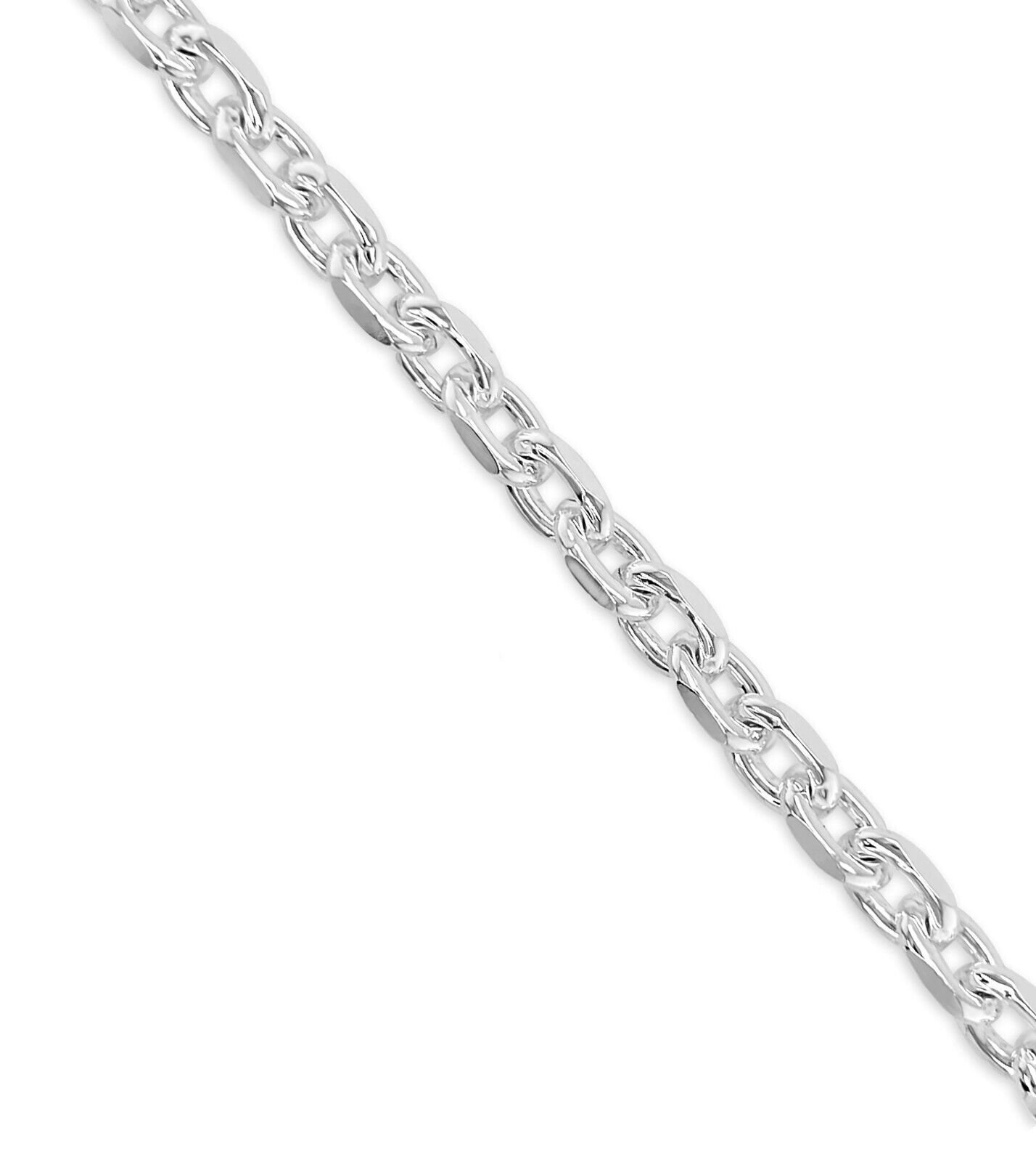 Real 925 Sterling Silver 2.7mm Anchor Cable Link Rolo Chain Necklace – Italian