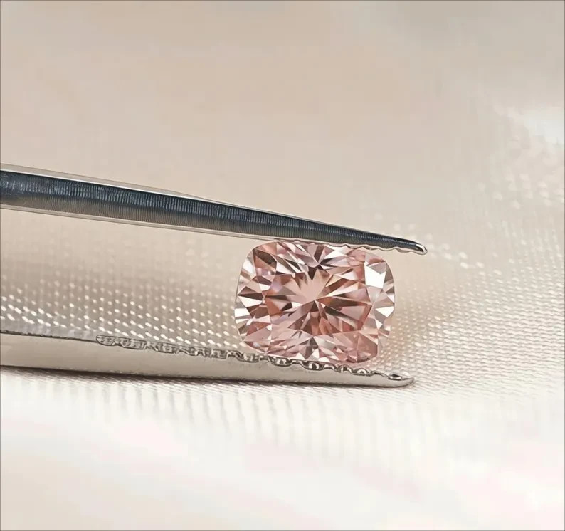 5 CT Fancy Pink Color Cushion Cut VVS1 Lab Grown Moissanite Diamond Gemstone9x12