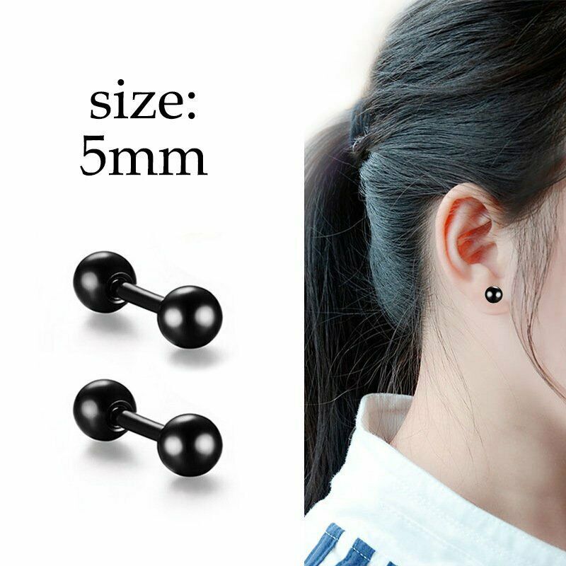 16 PACK Earrings Stud Stainless Steel Punk Piercing Men Hoop Gothic Unisex