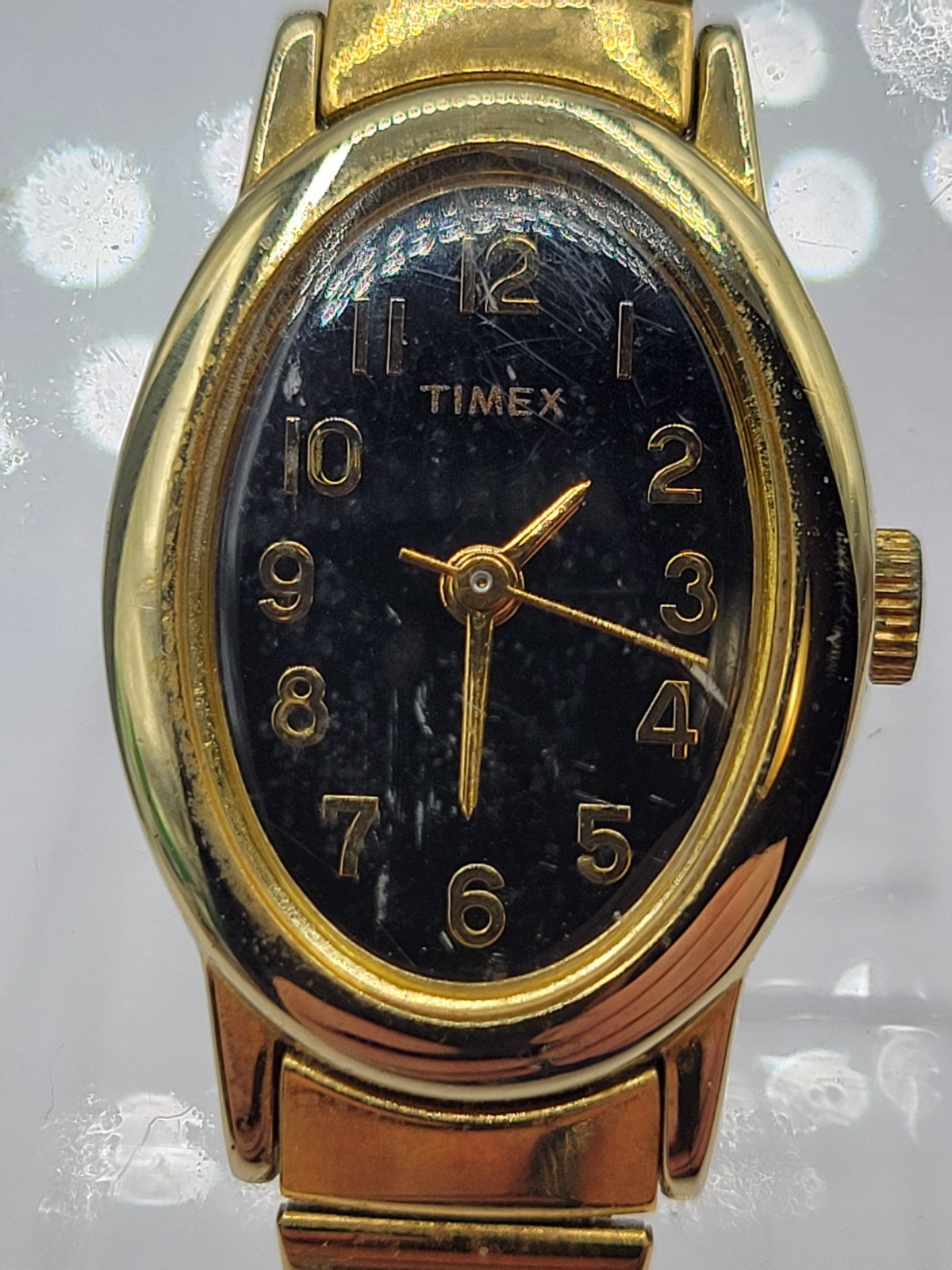 Vintage Timex Watch Womens mm Oval Face Gold Tone New Battery