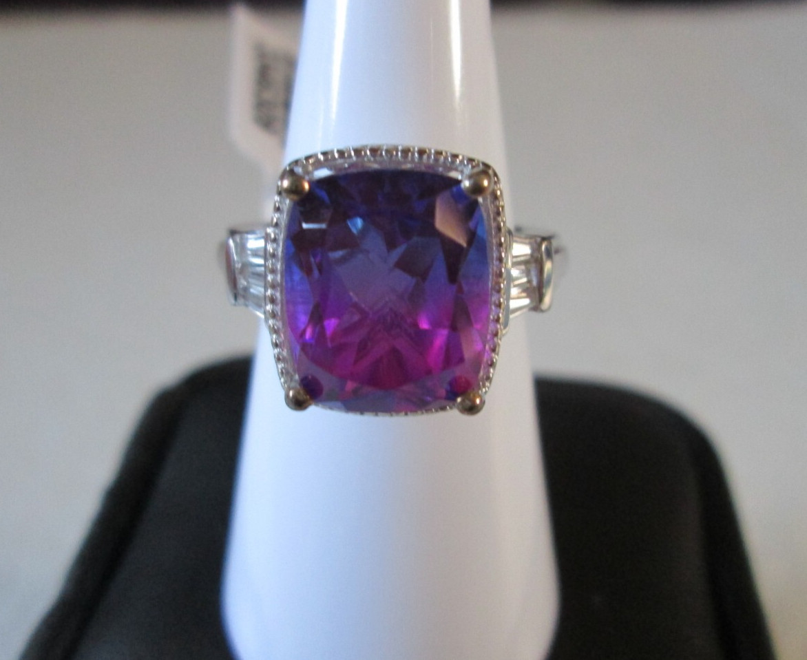 Midnight Fuchsia Platinum over Sterling Silver Ring (Size 10) 6.40 ctw