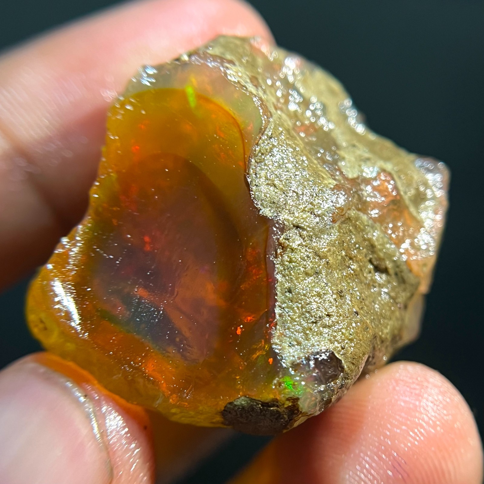Opal Rough Natural Ethiopian 83 Cts Incredible Welo Multi Fire Opal Gemstone Raw