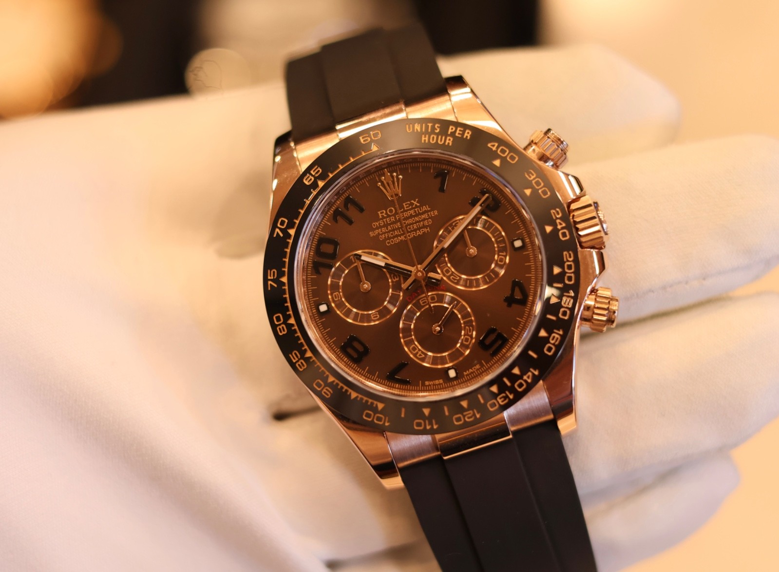 Rolex Daytona Oysterflex Chcocolate Ceramic 116515LN Rose Gold Full Set