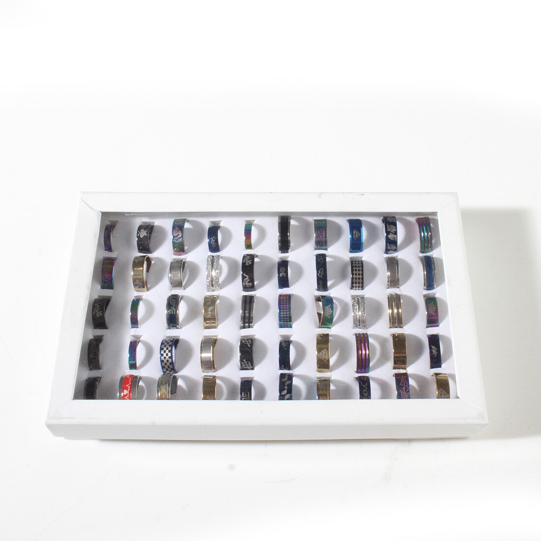 NEW 50pcs Wholesale Bulk Lot Mixed Stainless Steel Rings Men’s Women’s Band Ring
