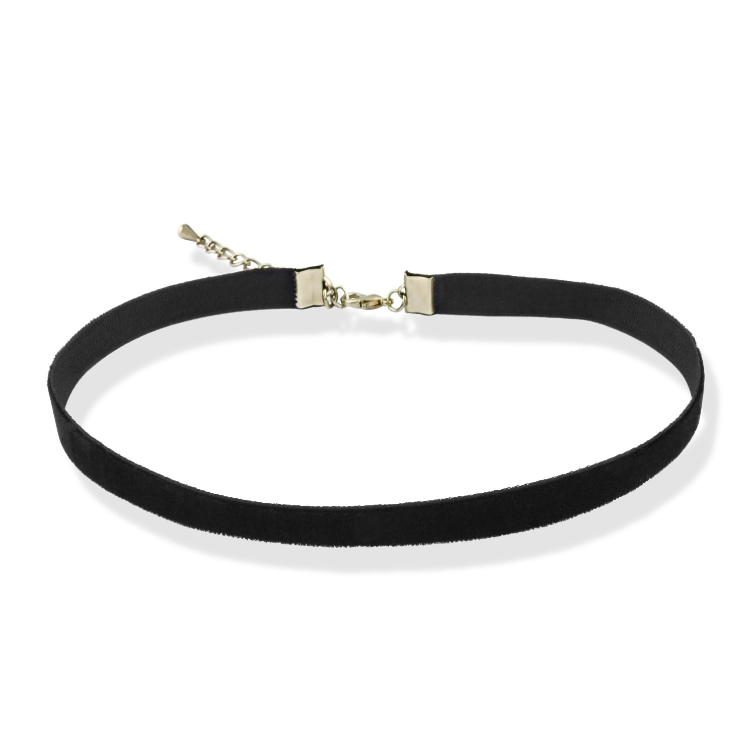 3/8″ Black Velvet Choker Necklace 9″-16.5″ XS, S, M, L, XL