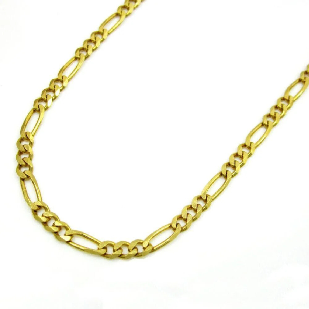 Mens Womens 14K Yellow Gold Classic Figaro Chain Necklace 2MM 16″- 22″