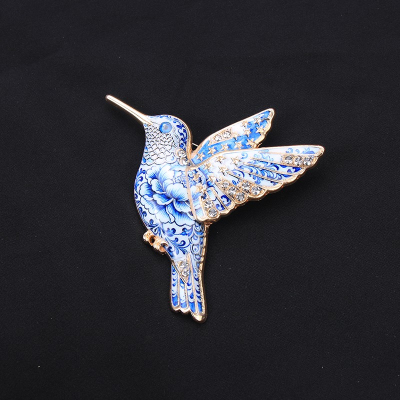 Enamel Animal Brooch Butterfly Cat Hummingbird Frog Crab Fox Crystal Lapel Pin