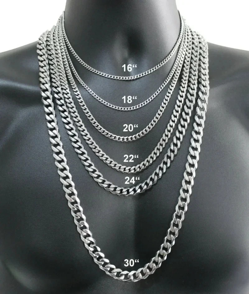 Men’s 925 Stamped Silver Cuban Link Chain Necklace Lobster Clasp Unisex
