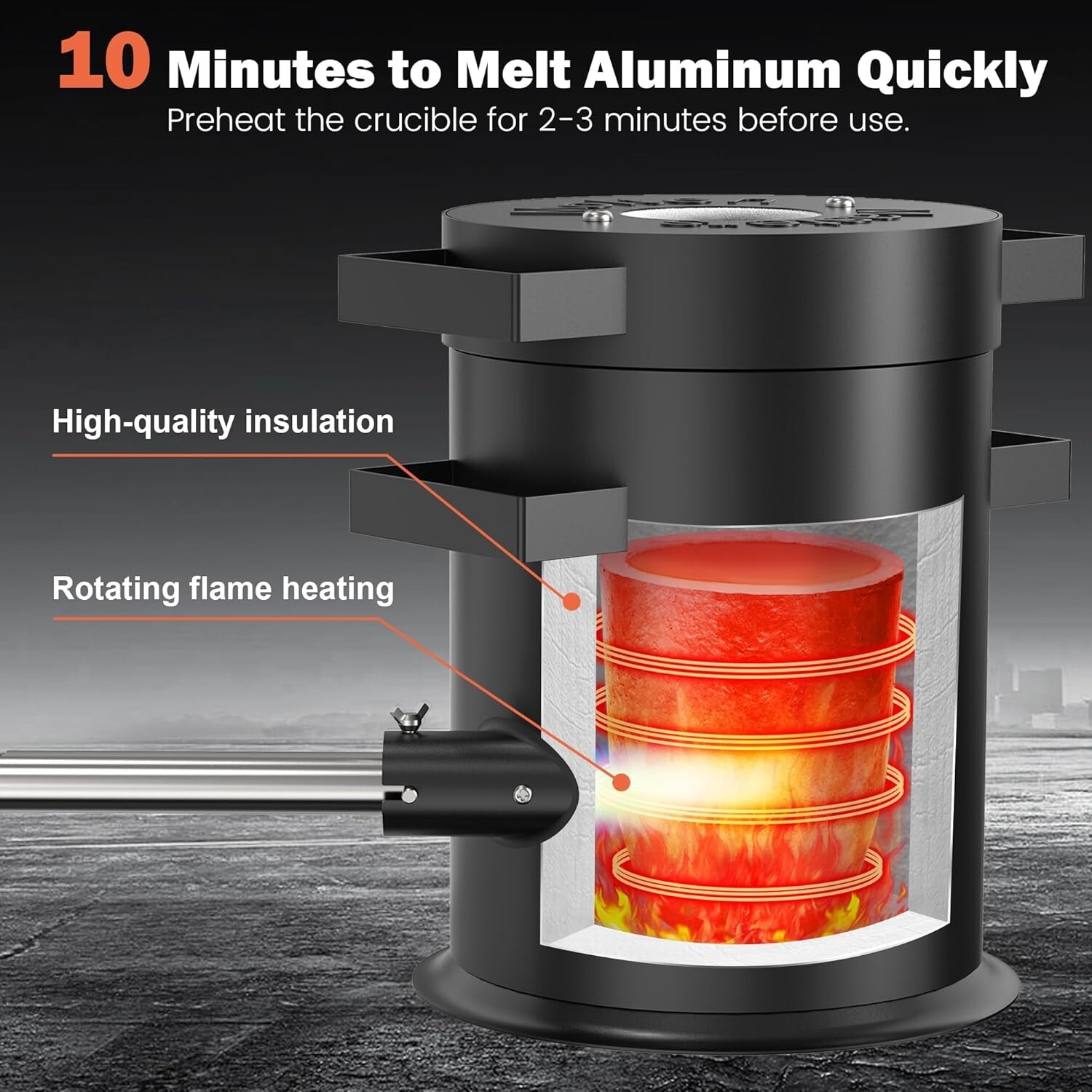 Propane Metal Melting Furnace Kit – Gloves,2400℉ High-Efficiency Metal Foundry