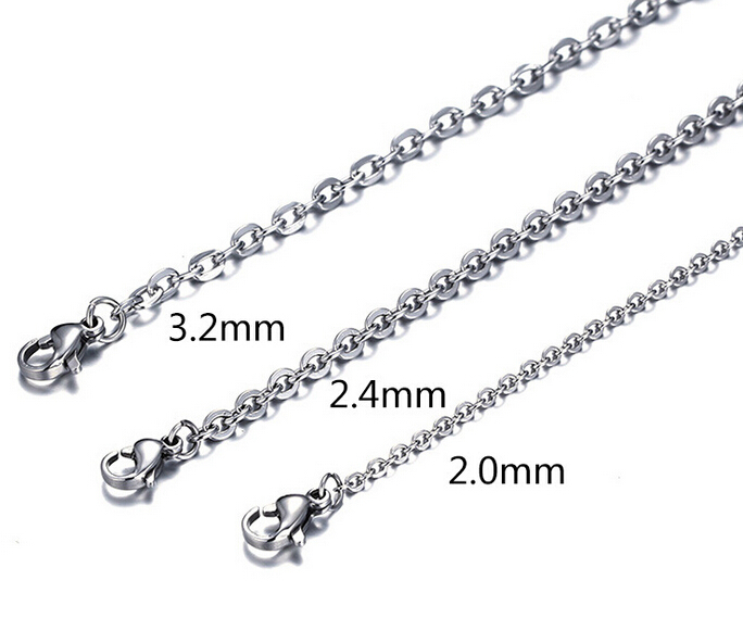 16′-30” in bulk Stainless steel Strong O Link chain Necklace Fashion Jewelry