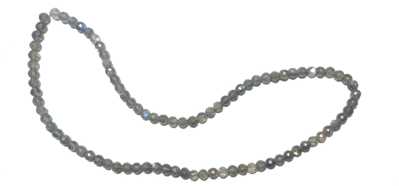 ONE NATURAL FACETED LABRADORITE 5 MM BEAD SRAND 16 ” BELOW WHOLESALE!!!