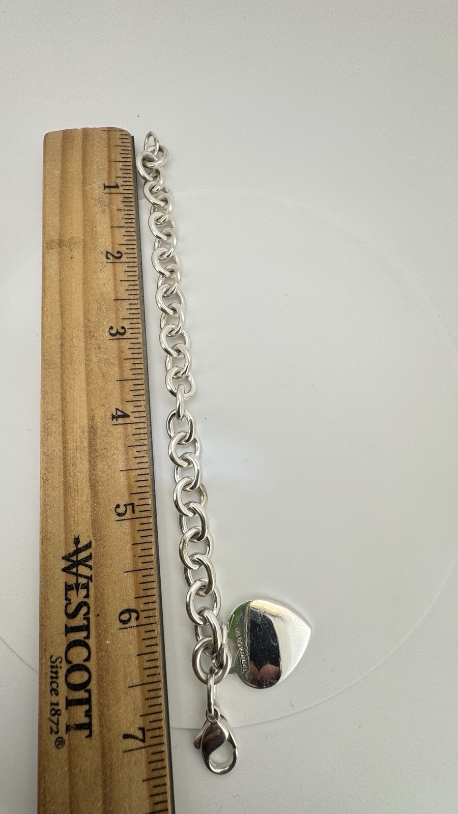 Tiffany & Co Heart Tag Charm Bracelet Engravable in Silver Guaranteed Authentic