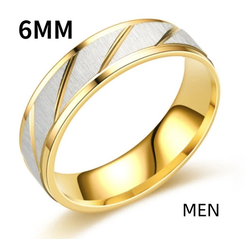 Men Women Rings Modern Stainless Steel Color Engagement Ring Wedding