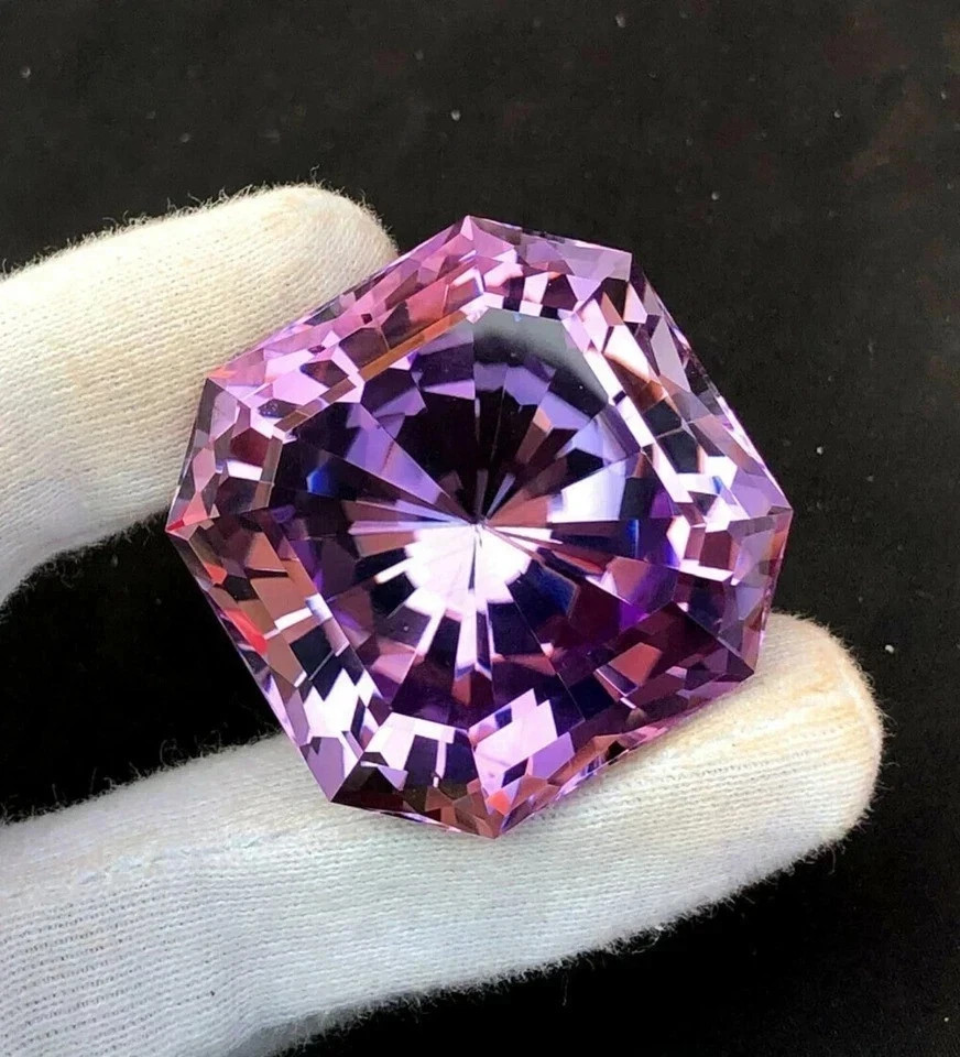 Certified 55.01 Ct Natural Asscher Cut Brazilian Pink Kunzite Loose Gemstone