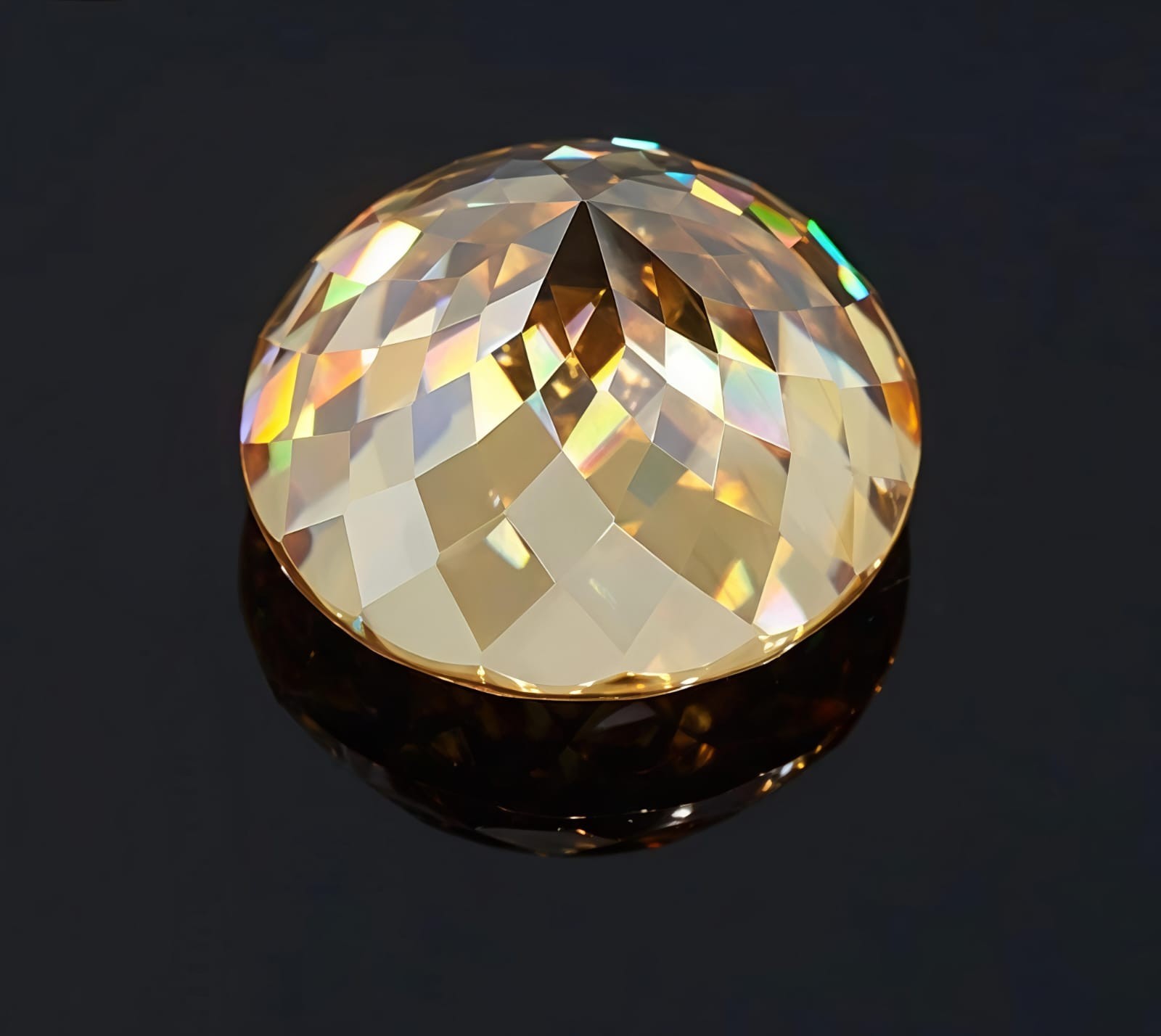 3 Ct Fancy Champagne Color Round Portuguese Loose VVS1 Diamond 9.50 MM Gemstone