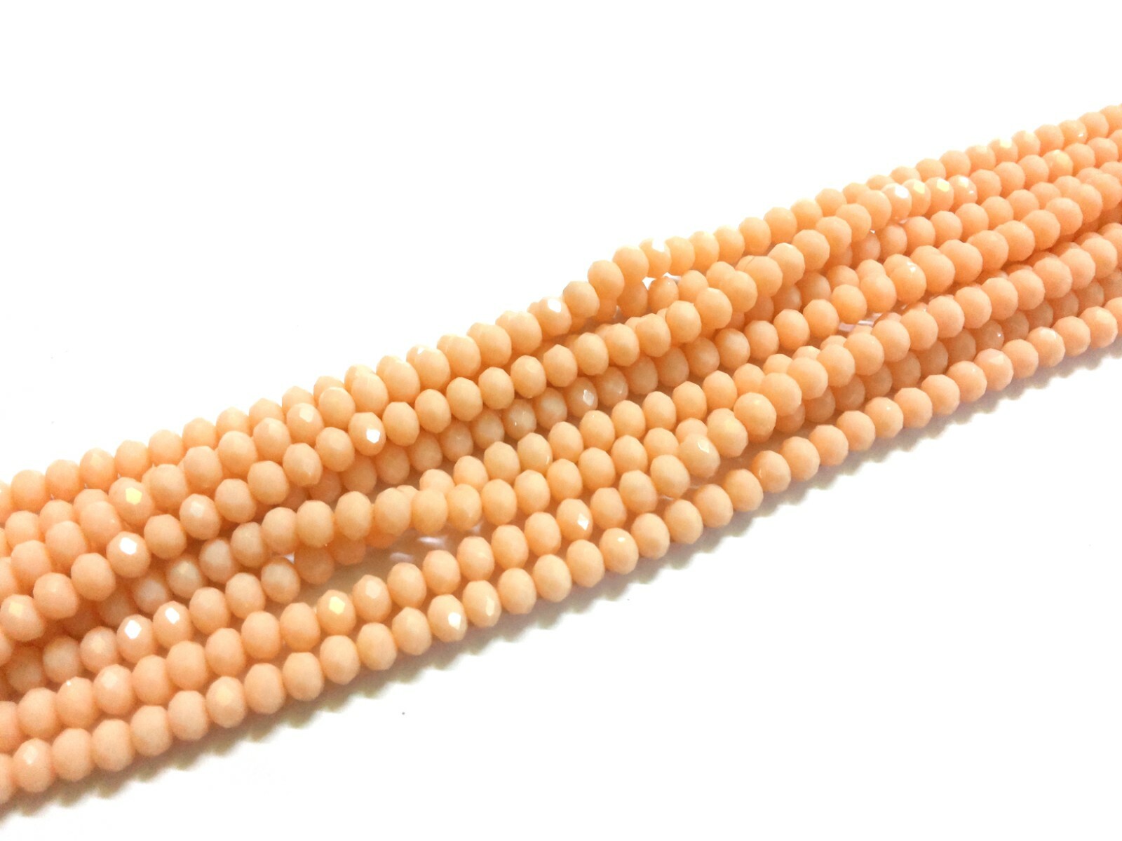5 Strand Pink Opal Chalcedony Rondelle Faceted 6mm Gemstone Beads 12″inch