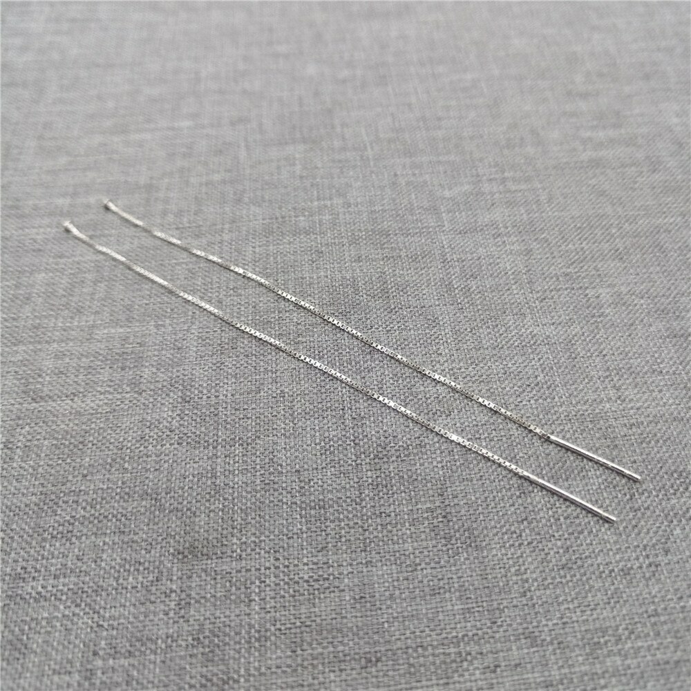 Sterling Silver Box Chain Earring Threaders w/ Rhodium Plated