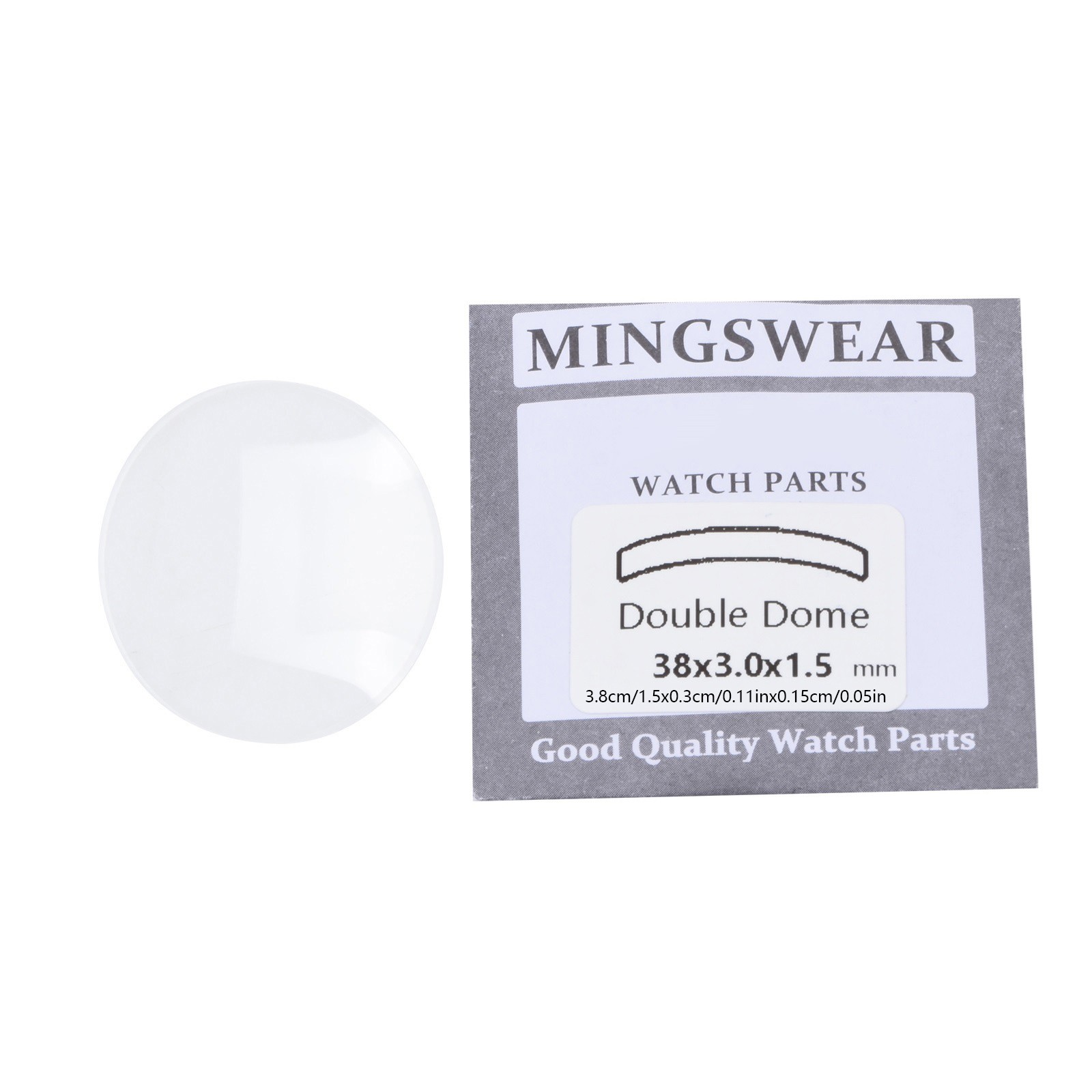 1.5mm Clear Double Domed Mineral Watch Crystal 30mm-38mm Diameter Concave Glass