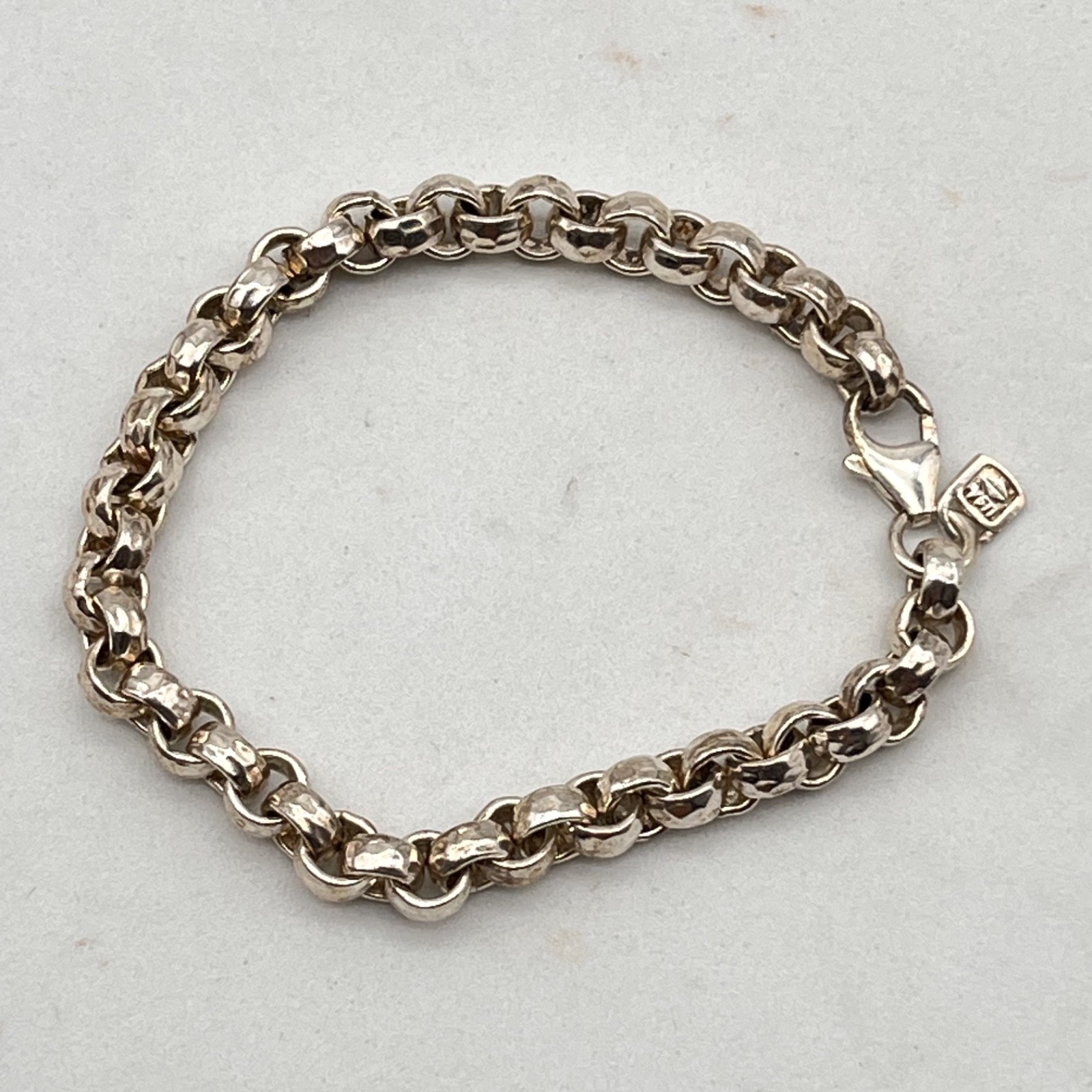 999 Fine Silver Bracelet Chunky Rolo Belcher Links 25 Grams 7″