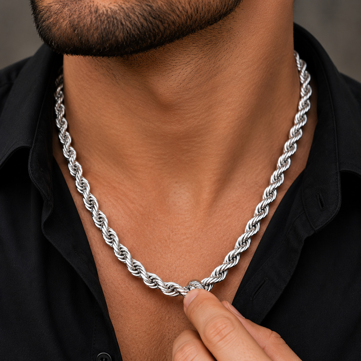 925 Sterling Silver Rope Chain Necklace Bracelet 3-10mm Diamond Cut Rhodium