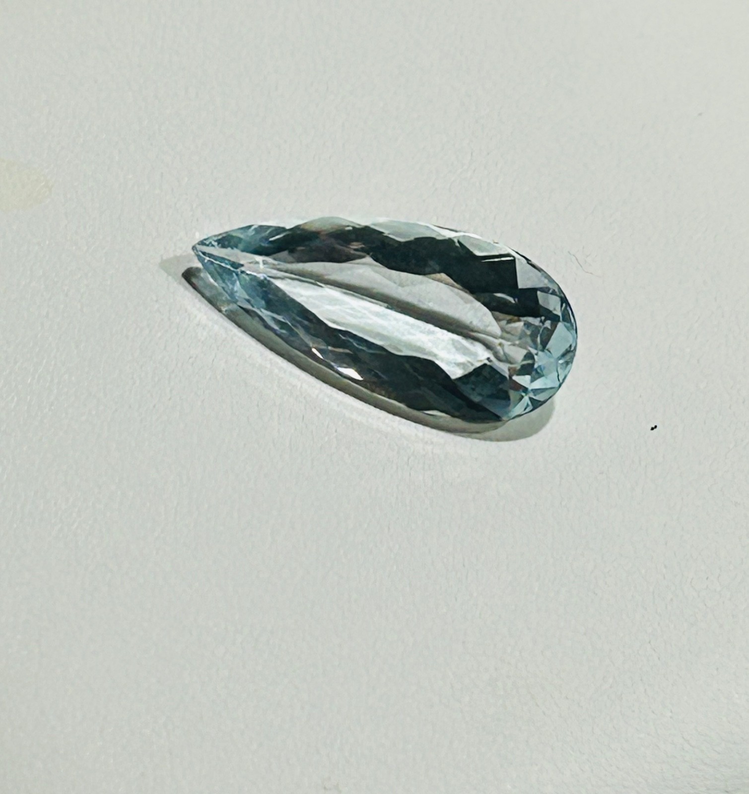 Very Light BLUE TOPAZ 12 CT Faceted Pear /Tear Drop Natural Gemstone 25 x 12 mm