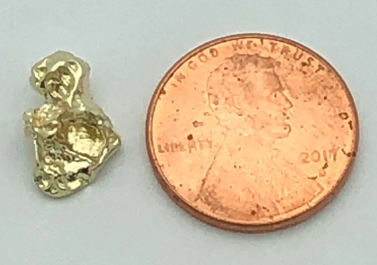 14k Yellow Gold Solid Small Free Form Nugget Charm Pendant 1.1 grams