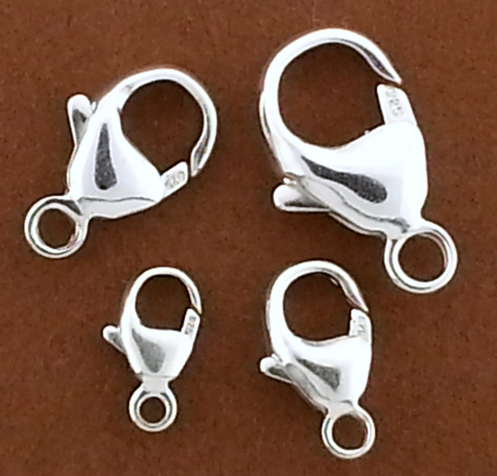 Sterling Silver 925 Lobster Claw Clasp. Wholesale Lobster Catch. All Sizes. Claw
