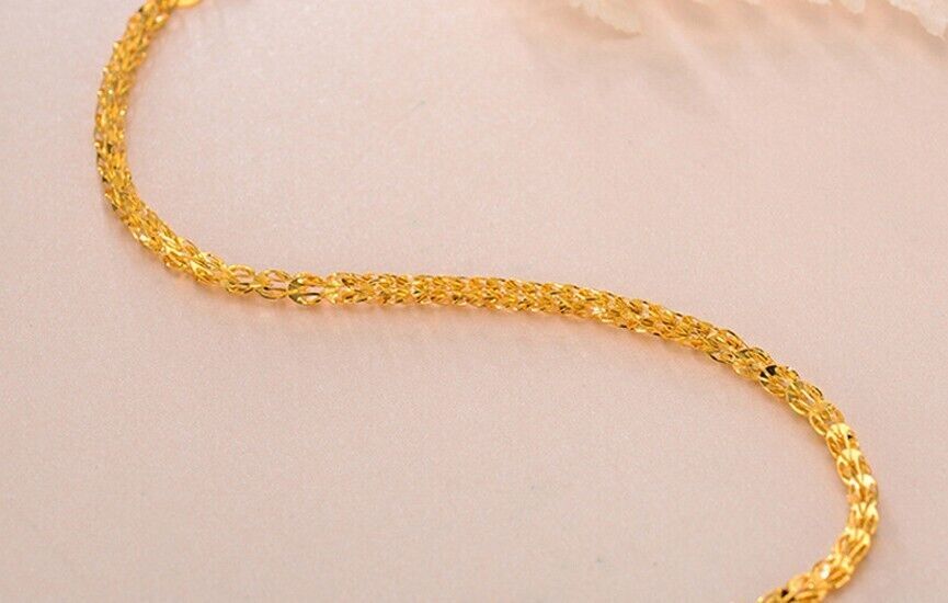 Solid 18K Gold Phoenix Tail Chain Bracelet Charm Fine Jewelry AU750