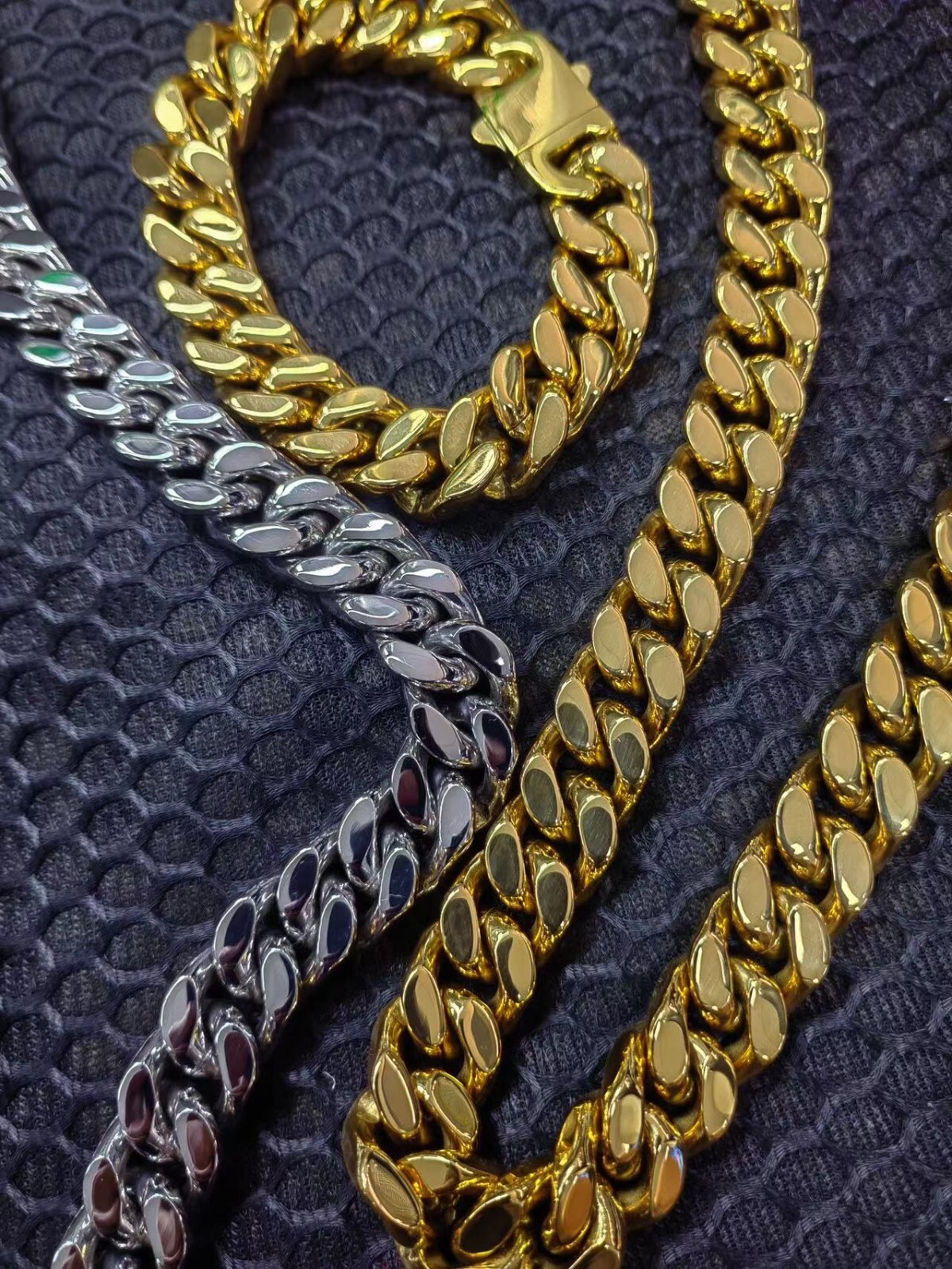 5-15mm 4-Sided Stainless Steel Miami Hip Hop Cuban Chain Necklace or Bracelet