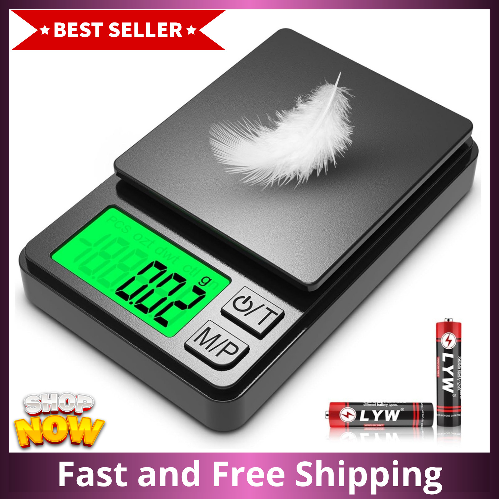 Pocket Scale, 1000G X 0.01G Precision Gram Scale, Small Digital Scale Grams Ounc