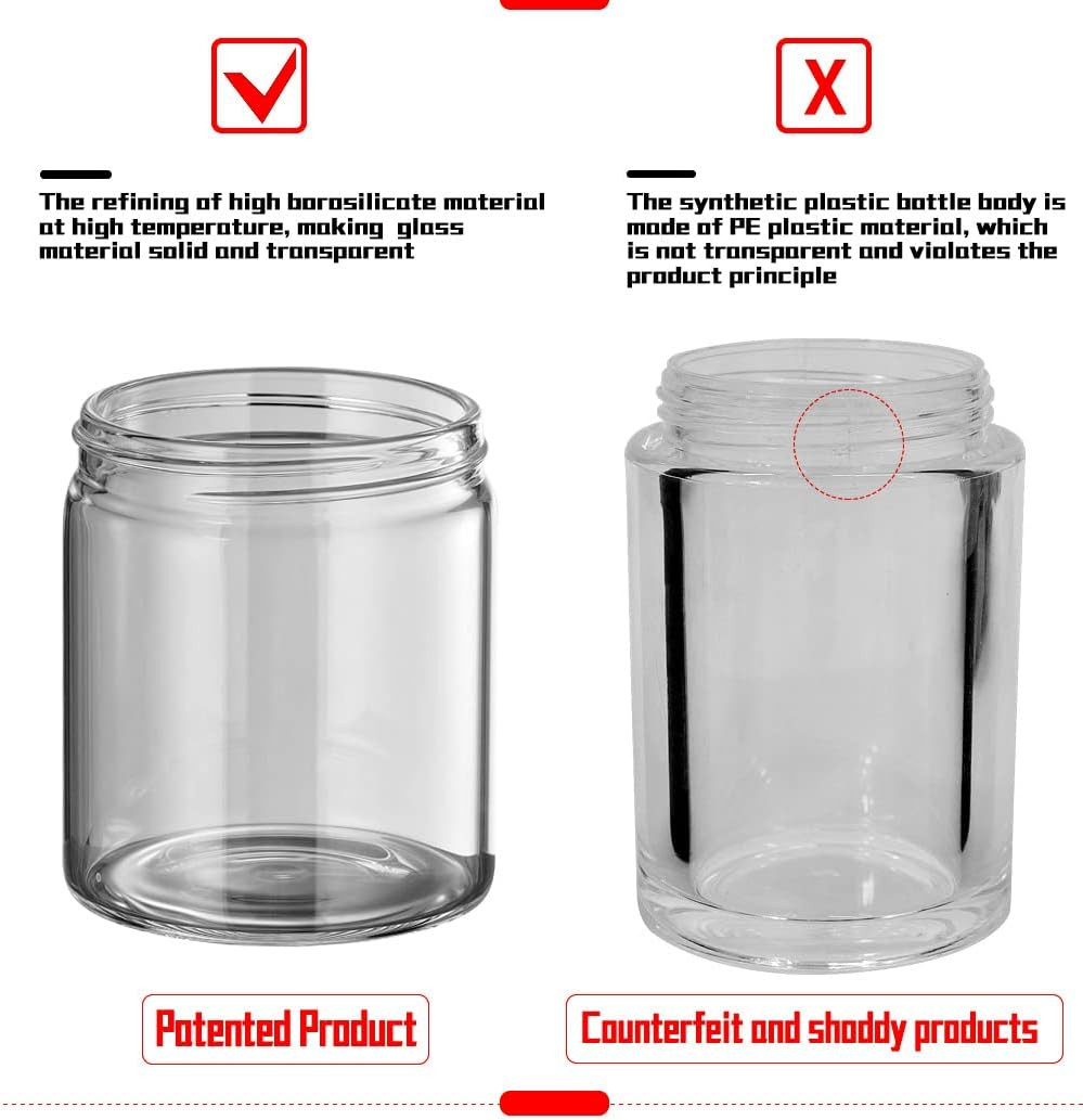Magnifying Viewing Jar with LED Light, Transparent Light-Up Glass Storage Stash