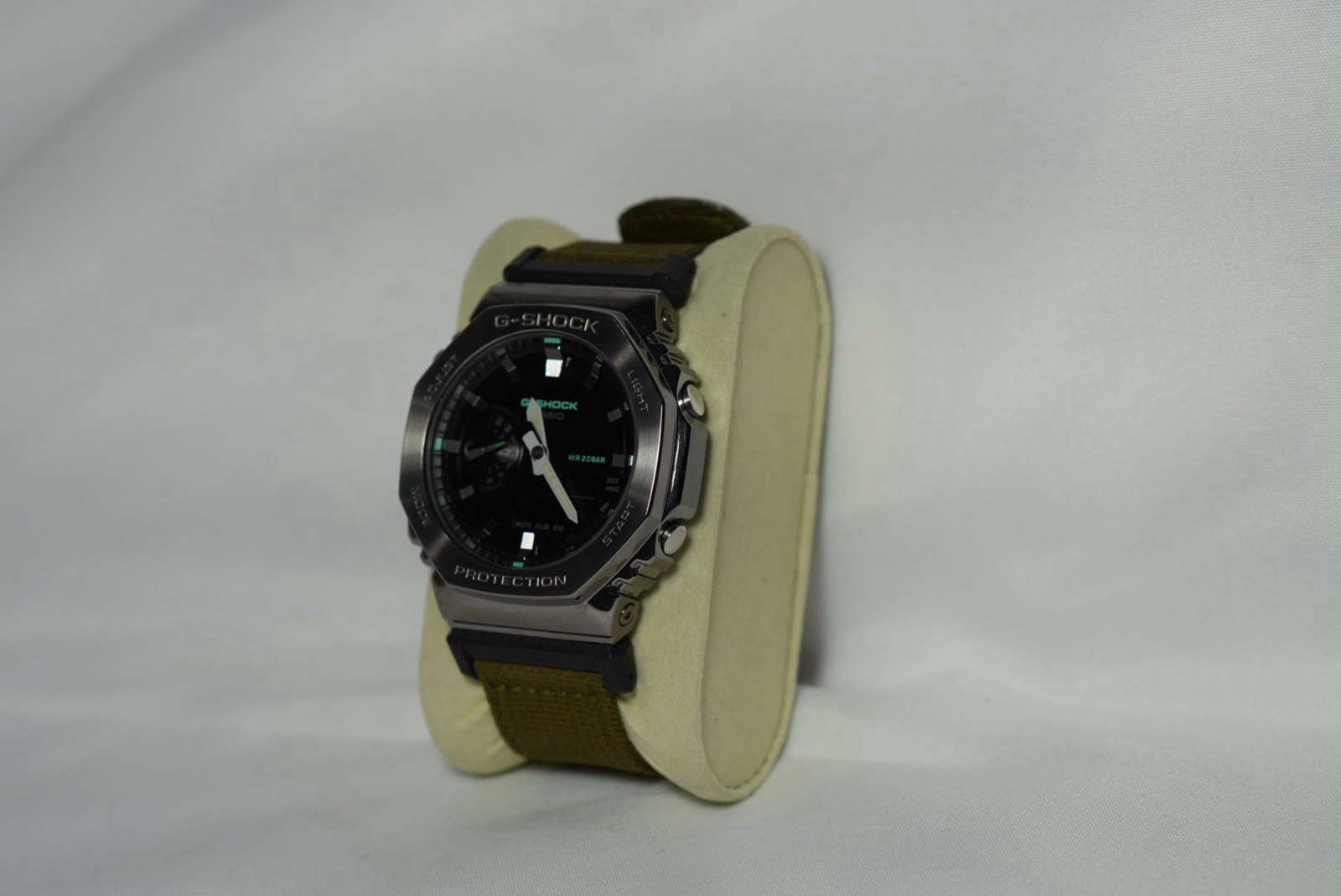 Casio G-SHOCK GM-2100CB Ana-Digi Quartz 200m Octagon Green Fabric Strap