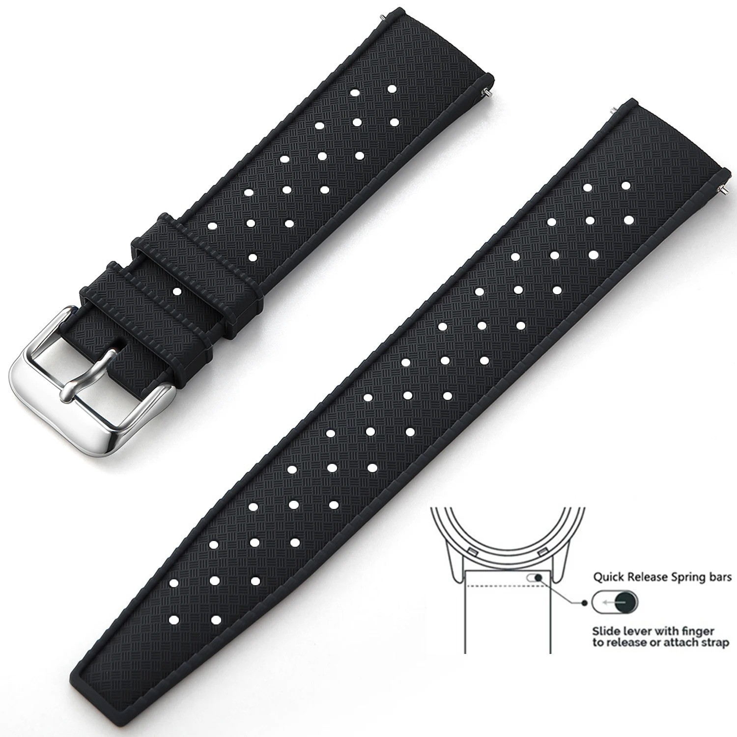 Tropical Silicone Watch Band Quick Release Watch Band 18mm 20mm 22mm Rubber Trop