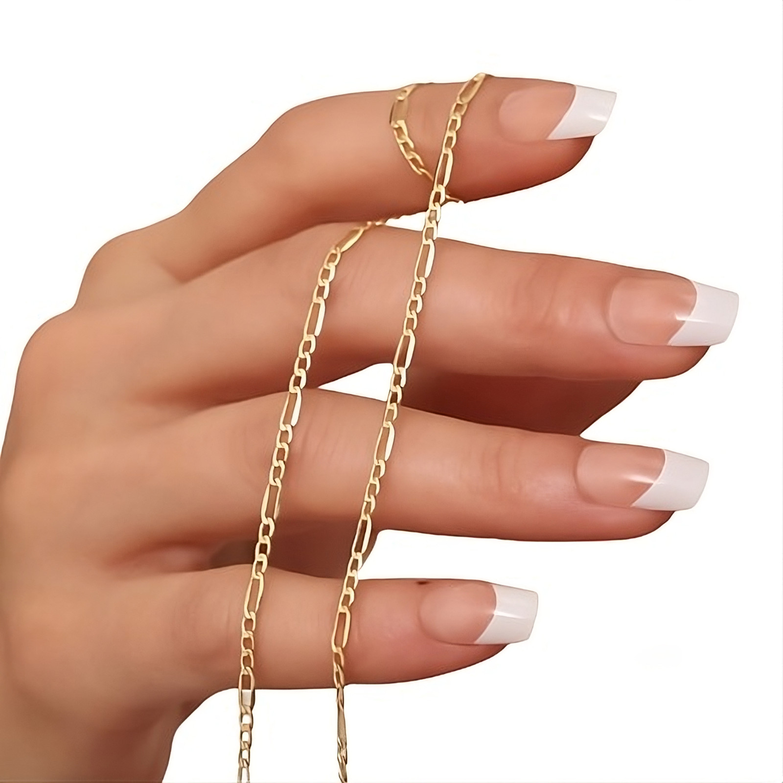 Mens Womens 14K Yellow Gold Classic Figaro Chain Necklace 2MM 16″- 22″
