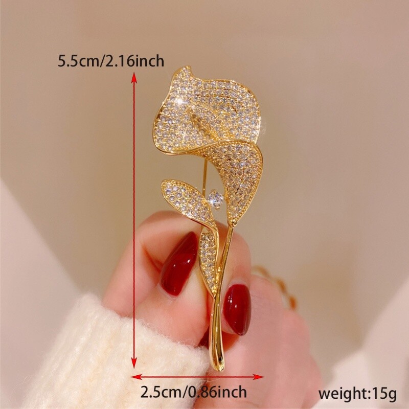 Women High-end Tulip Bouquet Brooch Lily Corsage Female Elegant Pin