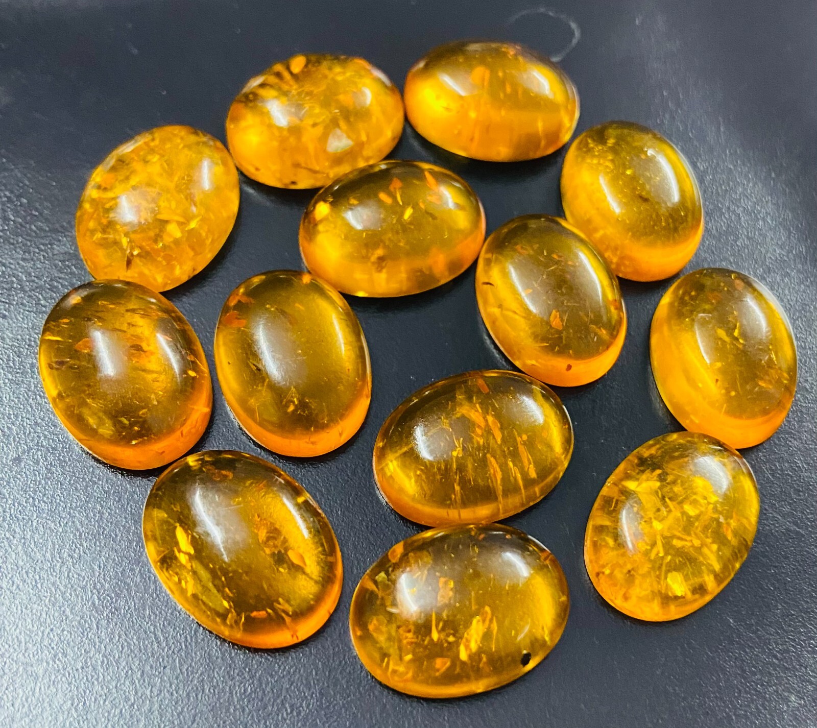 Baltic Amber Oval Shape Cabochon Flat Back Wholesale Lot For Making Jewelry