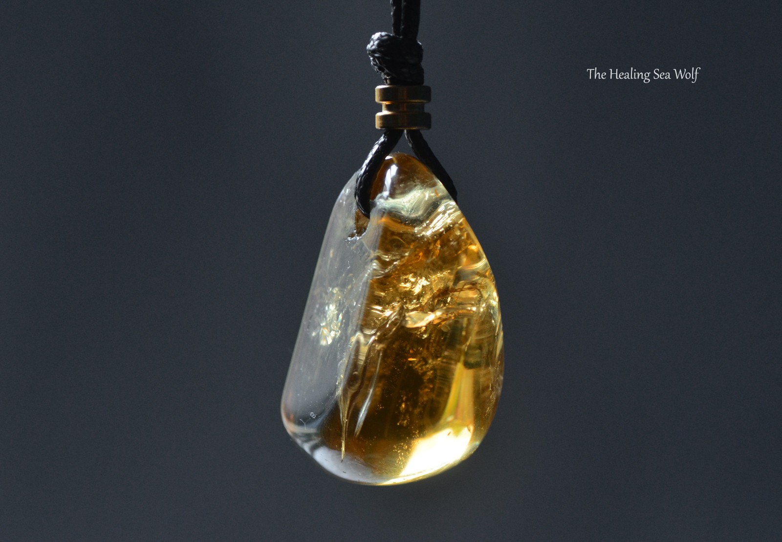Natural Zambian Citrine Necklace with Rainbows Super Attractor Manifestation