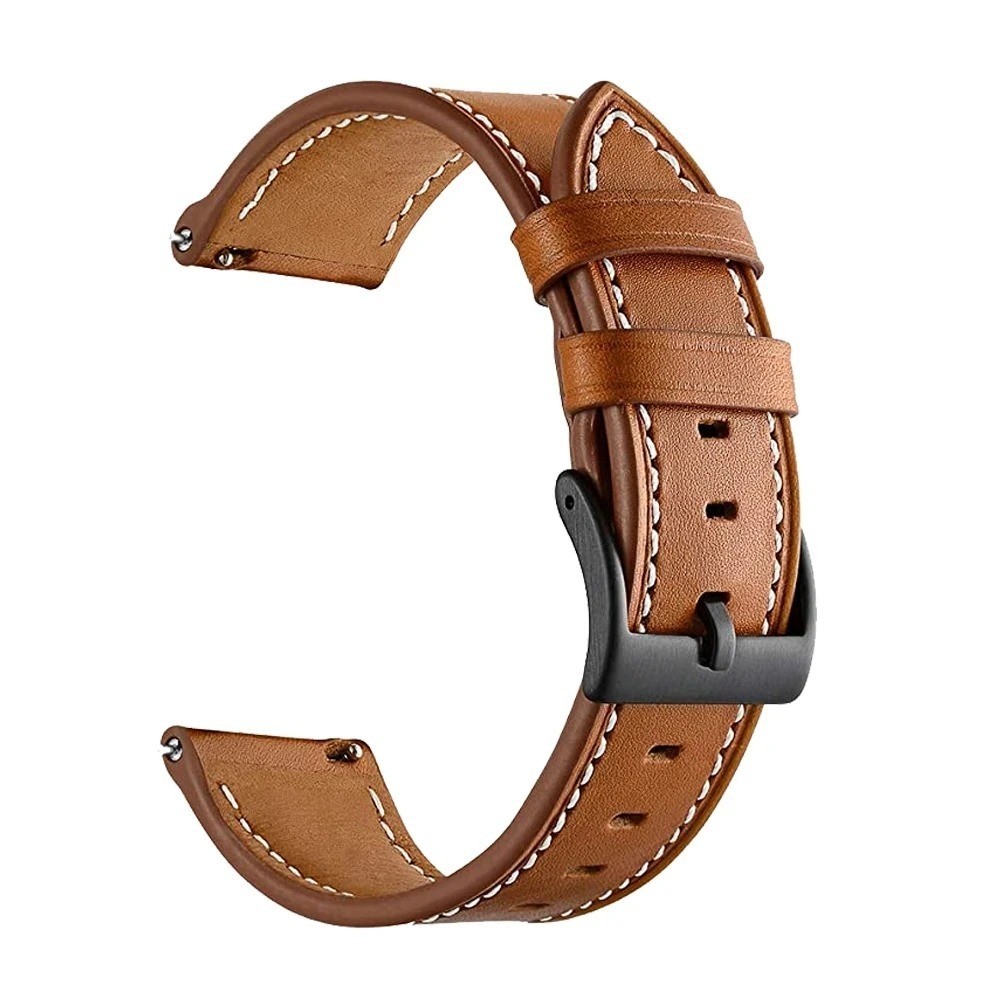20mm 22mm Classic Genuine Leather Watch Band Strap Quick Release Wristband