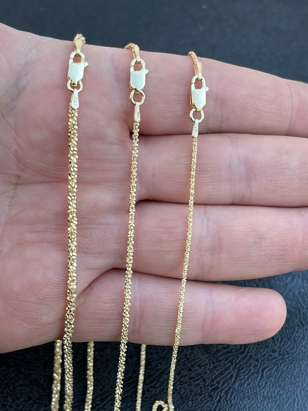 Mens Womens 14k Gold Plated Solid 925 Sterling Silver Hip Hop Sparkle Rope Chain