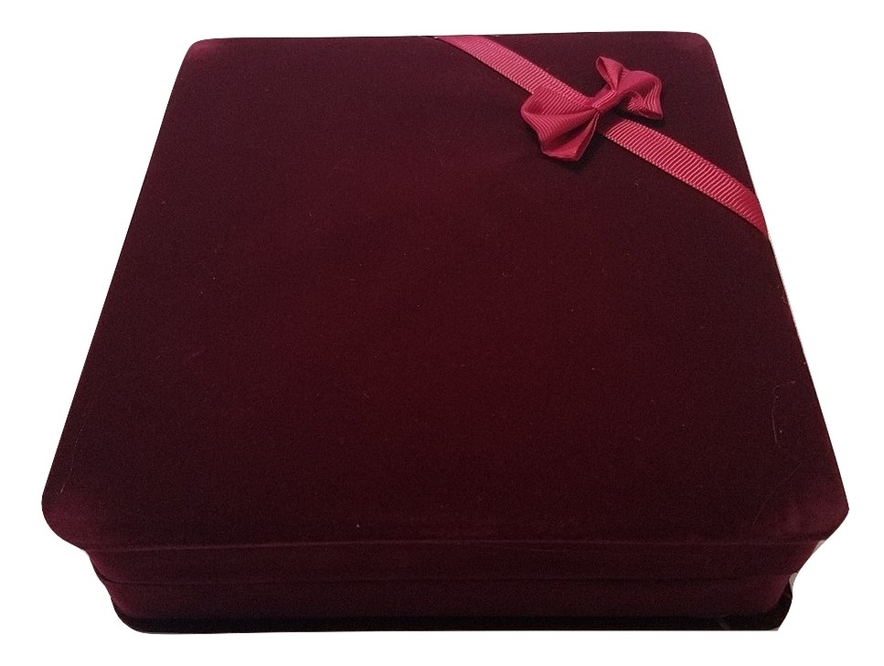 XL WINE RED VELVET SET GIFT BOX FOR JEWELRY-NECKLACE EARRING & BRACELET & BONUS