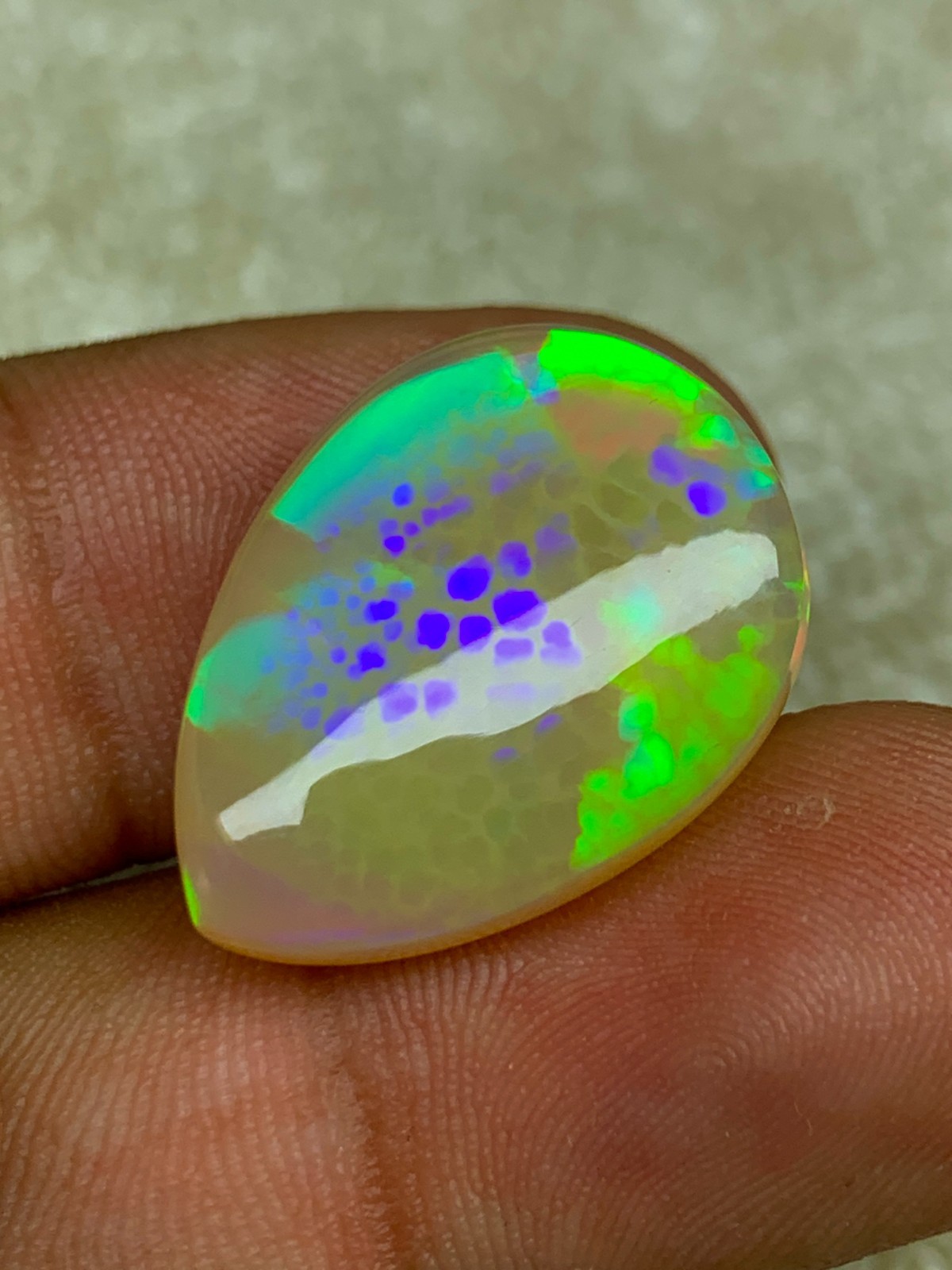 Natural Ethiopian Honeycomb Opal 13.80 Carat Pear Cabochon Collector Grade Gem