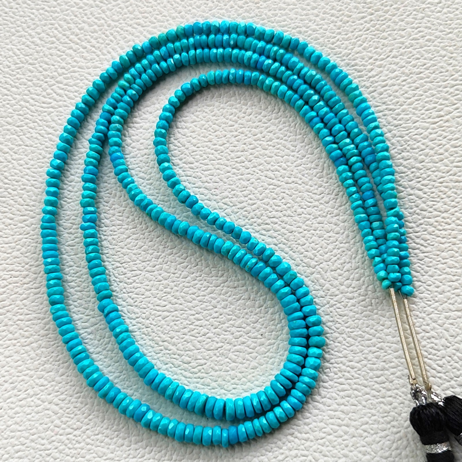Natural Armenia Turquoise Faceted Heishi Beads 3-5mm 16″ Strand Gemstones