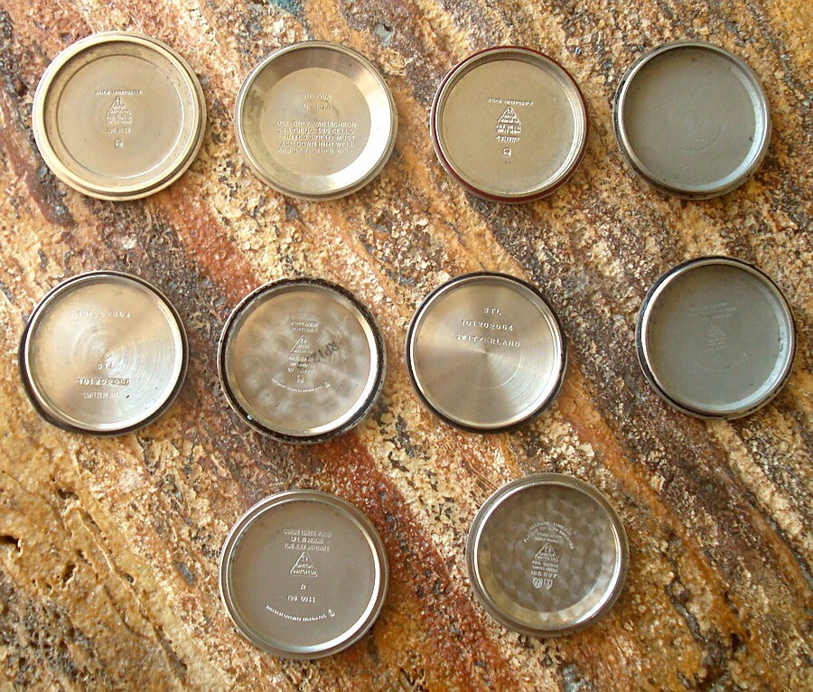 Several Used Omega / Titus / Bulova Watch Case Backs See Description For Info